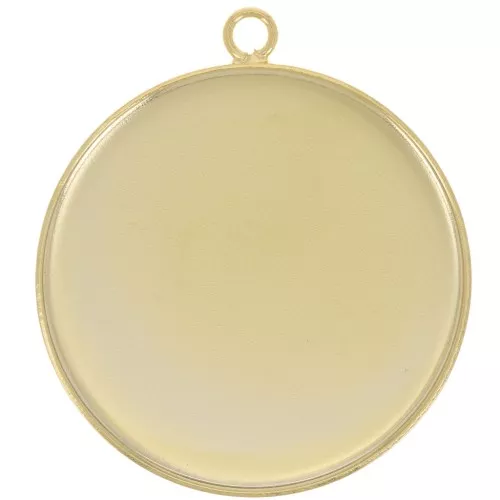 Pendente per cabochon a base piatta 30 mm - Dorato in oro fino x1