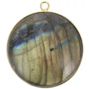 Pendente per cabochon a base piatta 30 mm - Dorato in oro fino x1