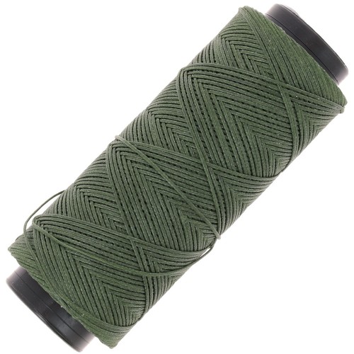 Filato piatto in poliestere cerato Slam Cord per micro macramè 0,8 mm - Khaki x100m