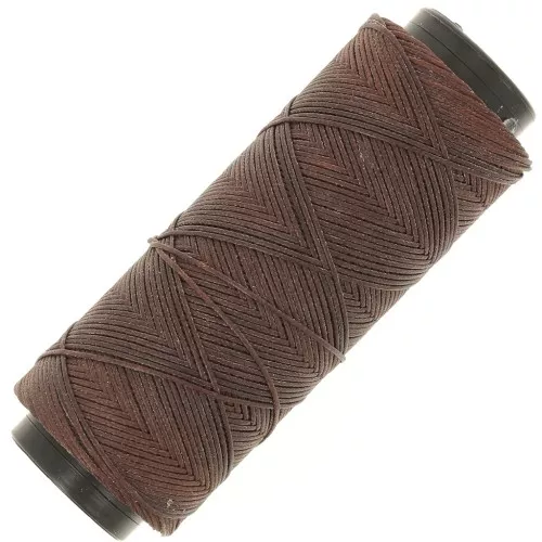 Filo di poliestere cerato piatto Slam Cord per micro macramè 0,8 mm - Cacao x100m