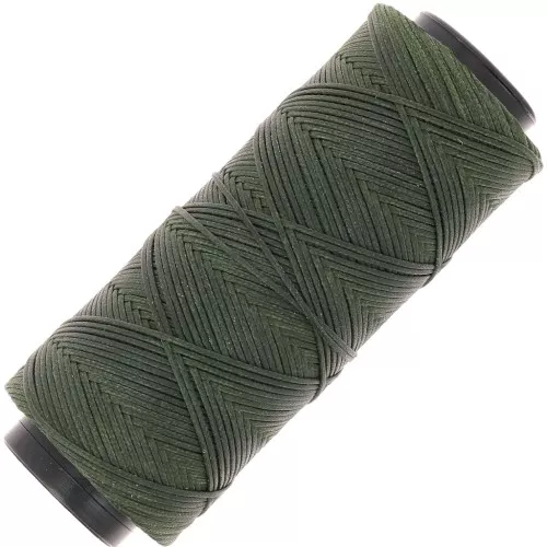 Filo di poliestere cerato piatto Slam Cord per micro macramè 1 mm - Khaki x100m