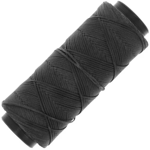 Filo di poliestere cerato piatto Slam Cord per micro macramè da 1 mm - Grigio scuro x100 m