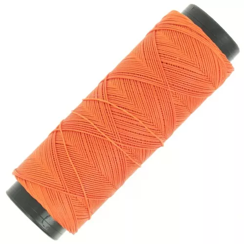Filo di poliestere cerato piatto Slam Cord per micro macramè 0,6 mm - Arancione x100m