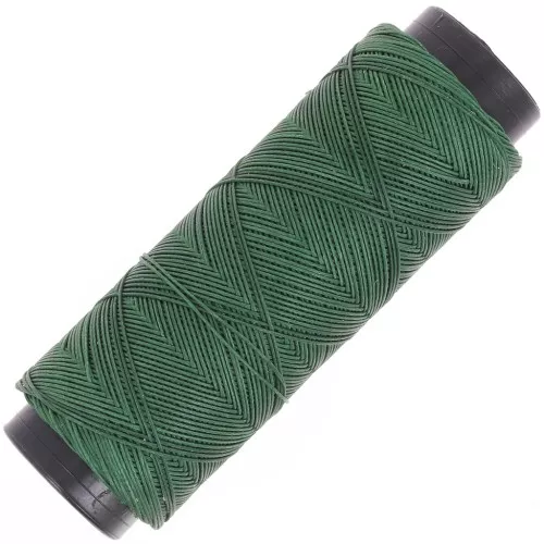 Filato piatto in poliestere cerato Slam Cord per micro macramè 0,6 mm - Verde bosco x100m