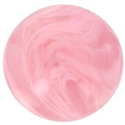 Perle rotonde da 14 mm in resina traslucida - Rosa marmorizzata x6