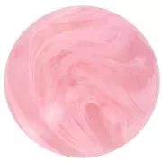 Perle rotonde da 14 mm in resina traslucida - Rosa marmorizzata x6