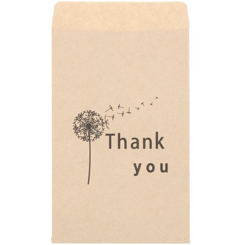 Pochette in carta kraft 7x11 cm - Thank you - Marrone x20