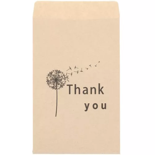 Pochette in carta kraft 7x11 cm - Thank you - Marrone x20