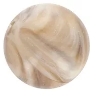 Perle rotonde da 14 mm in resina opaca - Beige - Marrone marmorizzato x6