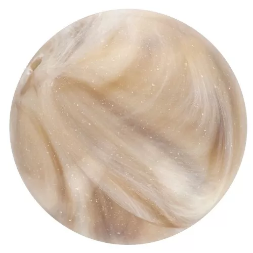 Perle rotonde da 14 mm in resina opaca - Beige - Marrone marmorizzato x6