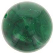 Perle rotonde da 14 mm in resina traslucida - Verde scuro marmorizzato x6