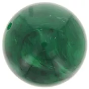 Perle rotonde da 14 mm in resina traslucida - Verde scuro marmorizzato x6