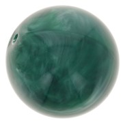 Perle rotonde da 14 mm in resina traslucida - Verde bottiglia marmorizzato x6
