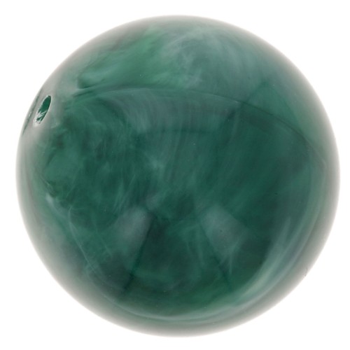 Perle rotonde da 14 mm in resina traslucida - Verde bottiglia marmorizzato x6