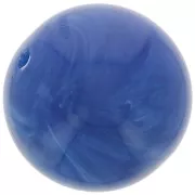 Perle rotonde da 14 mm in resina opaca - blu reale marmorizzato x6