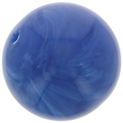 Perle rotonde da 14 mm in resina opaca - blu reale marmorizzato x6