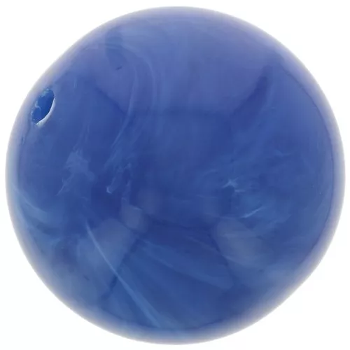 Perle rotonde da 14 mm in resina opaca - blu reale marmorizzato x6