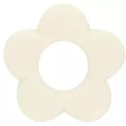 ecru - Pendentif fleur 21 mm en résine opaque - Ecru x1 Pendentif fleur 21 mm en résine opaque - Ecru x1