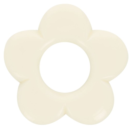 Pendente fiore da 21 mm in resina opaca - Ecrù x1