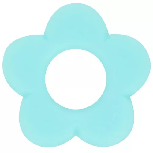 Pendente fiore da 21 mm in resina opaca - Acquamarina marmorizzata opaca x1