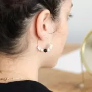 Perline Agata nera Mat mm. 6 x15