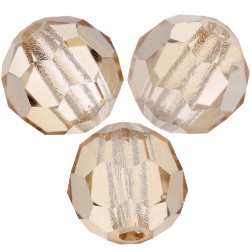 Perline sfaccettate rotonde Preciosa -Round Bead 5 mm - Crystal Honey x15