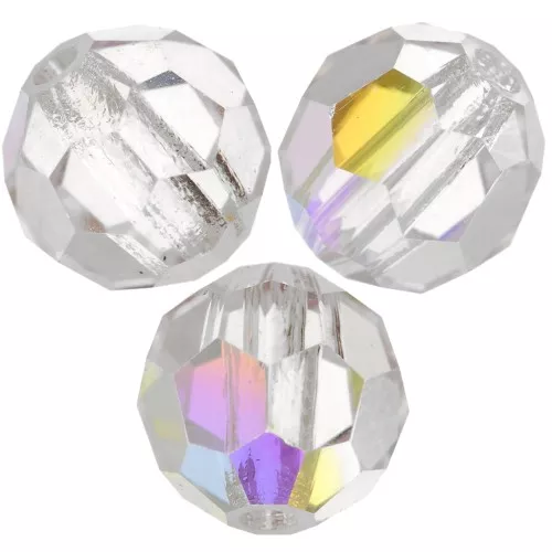 Perline sfaccettate rotonde Preciosa -Round Bead 5 mm - Crystal AB x15