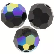 Perline sfaccettate rotonde Preciosa -Round Bead 5 mm - Jet AB x15