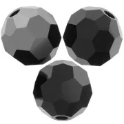 Perline sfaccettate rotonde Preciosa -Round Bead 5 mm - Jet Hematite Half x15