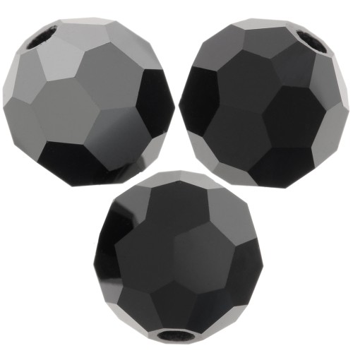 Perline sfaccettate rotonde Preciosa -Round Bead 5 mm - Jet Hematite Half x15