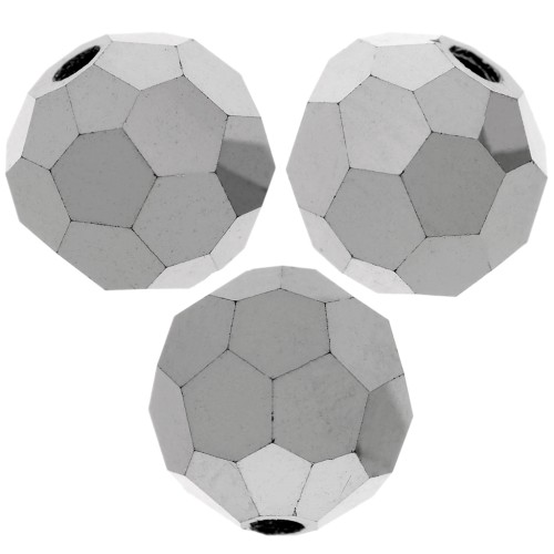 Perline sfaccettate rotonde Preciosa -Round Bead 5 mm - Jet Hematite Full x15