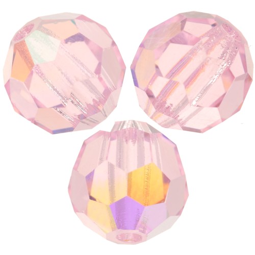 Perline sfaccettate rotonde Preciosa -Round Bead 5 mm - Pink Sapphire AB x15