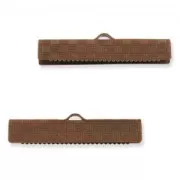 Terminali da stringere decorati mm. 30 rame antico x2