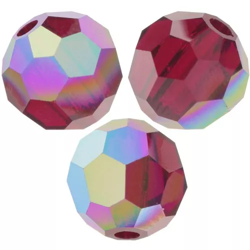 Perline sfaccettate rotonde Preciosa -Round Bead 5 mm - Siam AB x15
