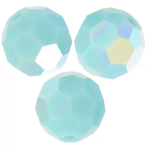 Perline sfaccettate rotonde Preciosa -Round Bead 5 mm - Turquoise AB x15