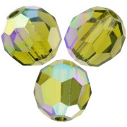 Perline sfaccettate rotonde Preciosa -Round Bead 5 mm - Olivine AB x15