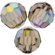 Perline sfaccettate rotonde Preciosa -Round Bead 5 mm - Black Diamond AB x15