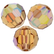 Perline sfaccettate rotonde Preciosa -Round Bead 5 mm - Light Colorado Topaz AB x1|raw }}