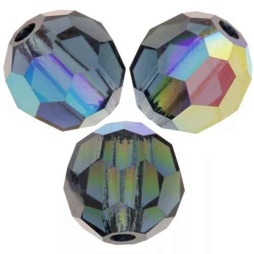 Perline sfaccettate rotonde Preciosa -Round Bead 5 mm - Montana AB x15