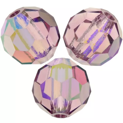 Perline sfaccettate rotonde Preciosa -Round Bead 5 mm - Light Amethyst AB x15