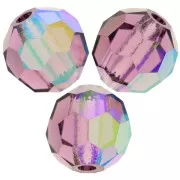 Perline sfaccettate rotonde Preciosa -Round Bead 5 mm - Amethyst AB x15