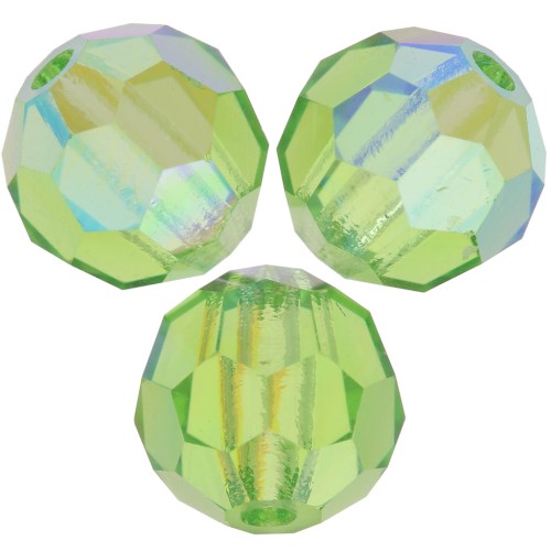 Perline sfaccettate rotonde Preciosa -Round Bead 5 mm - Peridot AB x15