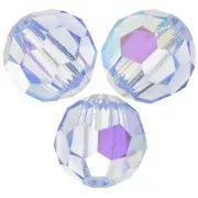 Perline sfaccettate rotonde Preciosa -Round Bead 5 mm - Light Sapphire AB x15
