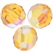Perline sfaccettate rotonde Preciosa -Round Bead 5 mm - Topaz AB x15