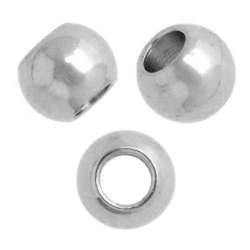 Perline da 3 mm con foro da 1,5 mm - Acciaio inox 303 x10