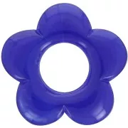 Pendente fiore da 21 mm in resina trasparente - Blu Lapis x1
