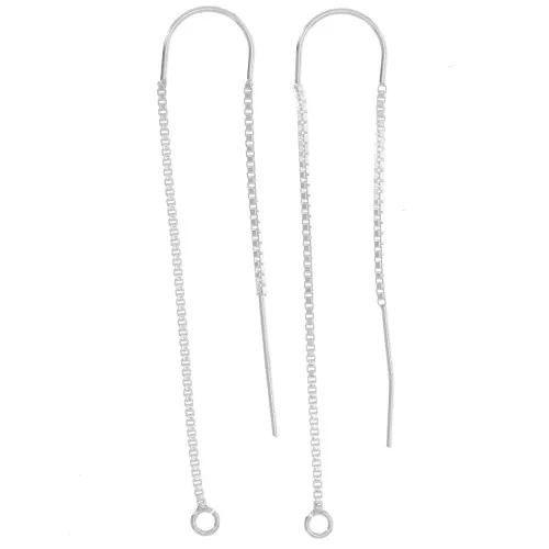 Orecchini catena in Argento 925 mm. 50+45 x2