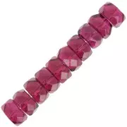 Perline tonde sfaccettate 6x3 mm - Fuchsia x25