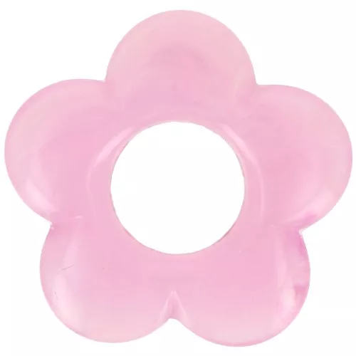 Pendente a fiore in resina traslucida da 21 mm - Rosa marmorizzata dragée x1