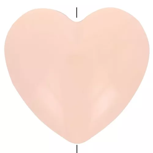 Perlina cuore in resina opaca 26x27 mm - Peach x1